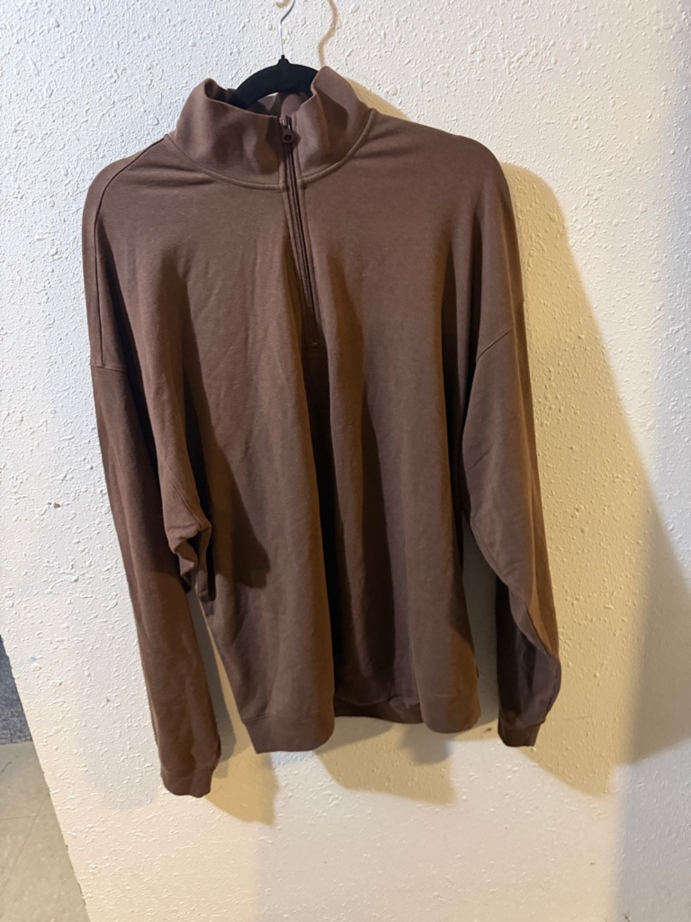 SKIMS Brown Quarter-Zip Sweater